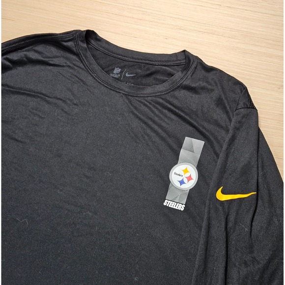 Pittsburgh Steelers Nike NFL On Field Apparel DriFIT Long Sleeve Shirt XXL Black - Picture 1 of 9